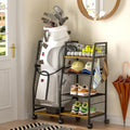 Golf Bag Garage Storage Rack - Sturdy Wood & Metal Organizer with Wheels for Single Bag | Black