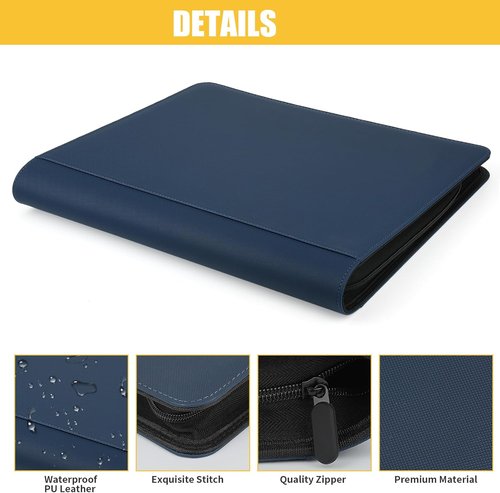 GERMUN Toploader Binder - Holds 324 Toploaders | 9 Pocket Double-Sided Storage for 3 x 4'' Cards - Diamond Blue