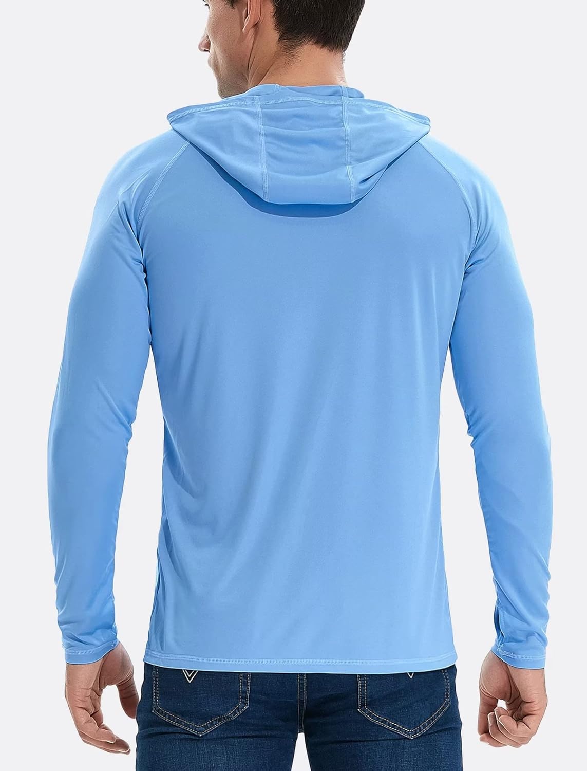 TELALEO Men's UPF 50+ Sun Protection Hoodie - Lightweight Long Sleeve SPF UV Shirt for Fishing & Running