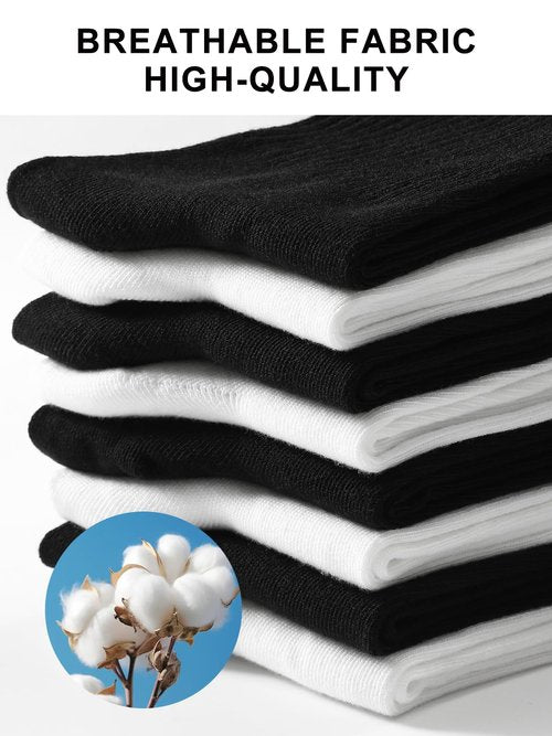 JOLLMONO Womens Crew Socks Size 6-11 Casual Athletic Gym LightWeight Thin Cotton Socks 3-6 Pairs(J2168-6W)