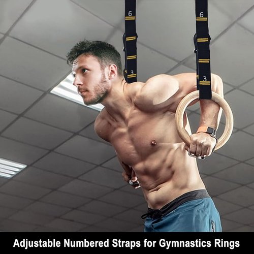 Adjustable Straps for Gymnastic Rings by [Brand Name] - 8.2FT Long, 1000LBS Capacity | Perfect for Home Gym