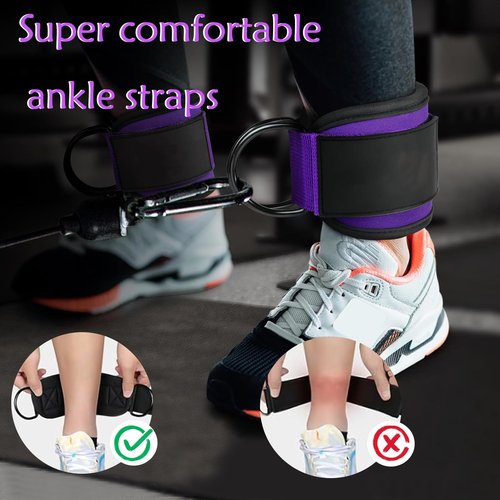 Ankle Resistance Bands with Cuffs Ideal for Glutes,Legs,and Core Workouts,This Kickback Ankle Strap Set Doubles as Ankle Straps for Cable Machines Women Can Use,Ankle Bands for Him Working Out.