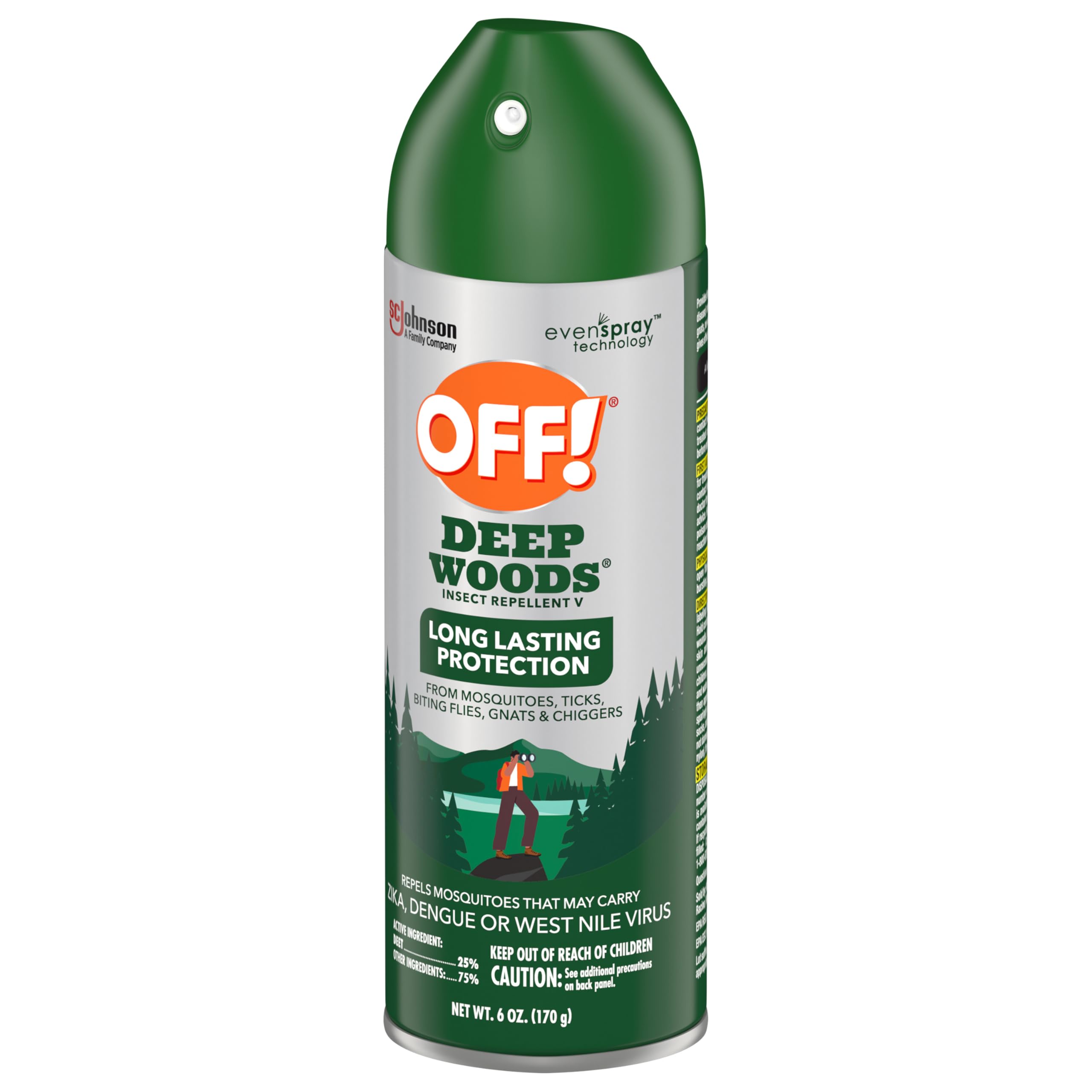 OFF! Deep Woods Insect Repellent Spray with 25 Percent DEET Provides up to 8 Hours of Mosquito Protection 6 Ounce (Pack of 12)