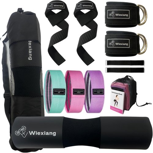 **Skiennix Barbell Pad Set - Ultimate Squat & Hip Thrust Support - Fits Olympic Bars & Smith Machines**