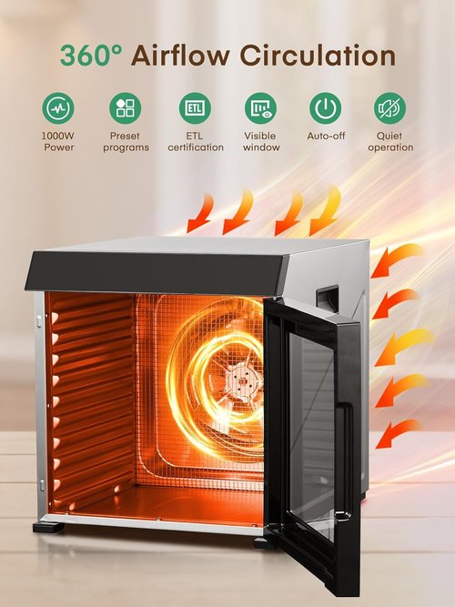 FOHERE Food Dehydrator - 1000W with 10 Trays & 9.04ft² Drying Space | Digital Timer & Temperature Control