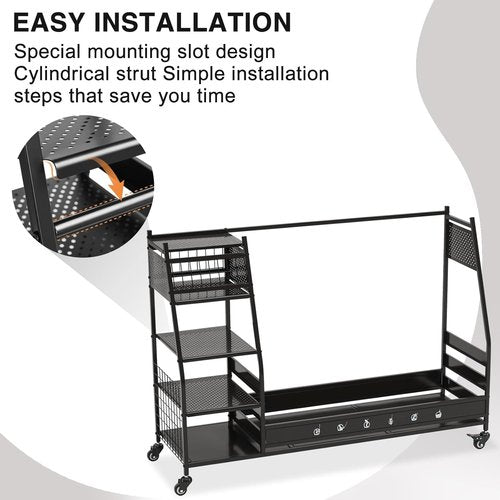 Lauren & Harold Golf Bag Organizer - Space-Saving Rack for 2 Golf Bags & Clubs | Ideal for Garage or Shed