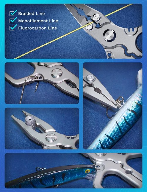 HOOK-EZE Fishing Pliers - Saltwater Resistant Scissors & Knot Tying Tool with Lanyard | Perfect Gift for Men