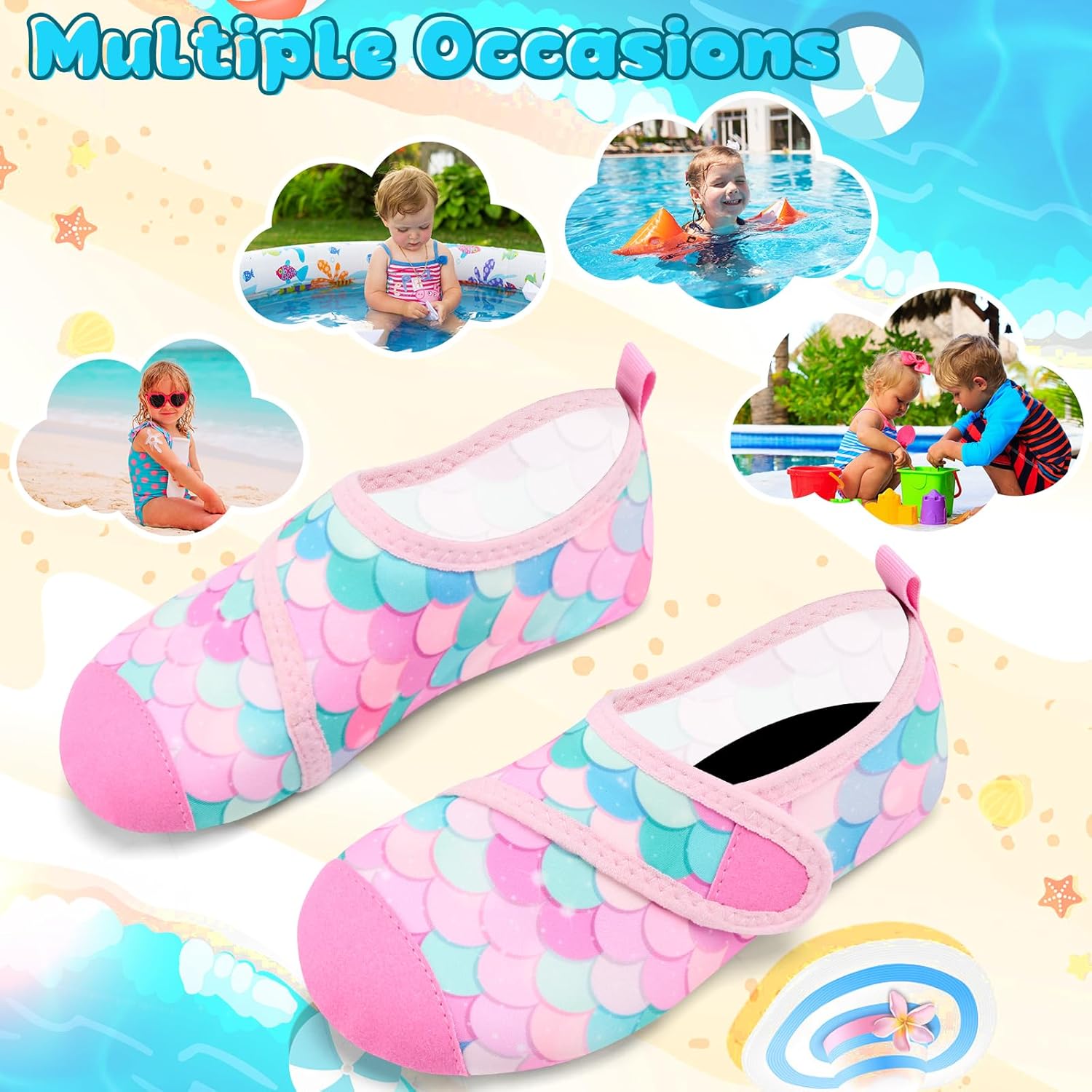 VIFUUR Kids Water Shoes - Quick Dry Barefoot Aqua Socks for Boys & Girls | Perfect for Beach & Outdoor Sports