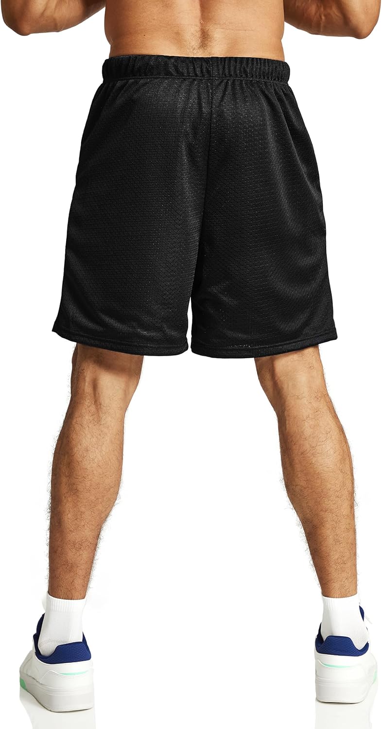 Ouber Men's Gym Shorts - Mesh Dry Fit Performance with Pockets for Basketball Workouts