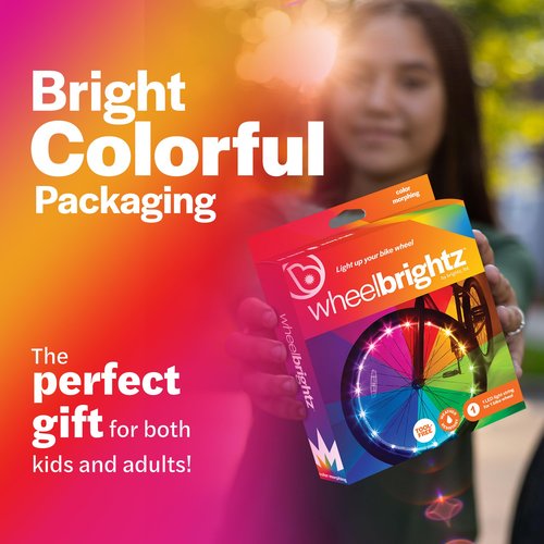 Brightz WheelBrightz (1-Pack RGB) LED Bike Wheel Lights Boys Girls Kids Bike Light for Night Riding Bicycle Lights Accessories & Decorations for Wheels Tires & Spokes Stocking Stuffers