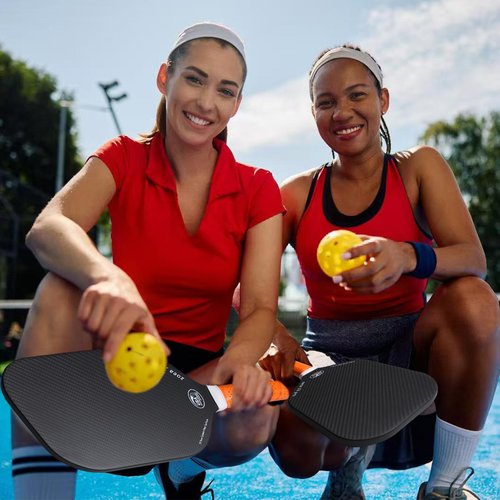 ZOEA Pickleball Paddle, USA Pickleball Approved, 16MM Polypropylene Honeycomb Core, Edgeless Style 3K Raw Carbon Fiber Surface+Carbon Abrasion Surface, Ideal for Novice and Professional Players 2PCS