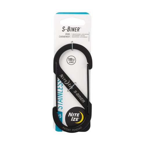 Nite Ize Size-5 S-Biner Dual Carabiner, Stainless-Steel, Black