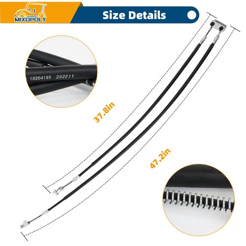 Mixopoly Golf Cart Brake Cable Kit 70969-G03 for EZGO TXT/Medalist 1994-up, Passenger and Drive Side Brake Cables, Replace OEM 70716-G03 70273-G03