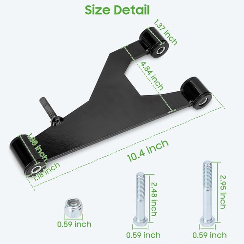 10L0L Golf Cart Delta A-Plate Sub Assembly and Screws Nuts Fits Club Car DS Gas & Electric Carts 1993-Up A-arm Control Arm Front Suspension and Bushing Kit 1016353 1016387 0002402 0008754 Pack of 2