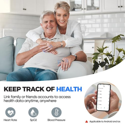 BIEMHA Smart Ring Health Tracker, Sleep/Exercise Monitoring, iOS/Android Compatible, IP68 Water Resistance, No Subscription Required, 5-Day Battery Life, Suitable for Both Women and Men (Silver, 10)
