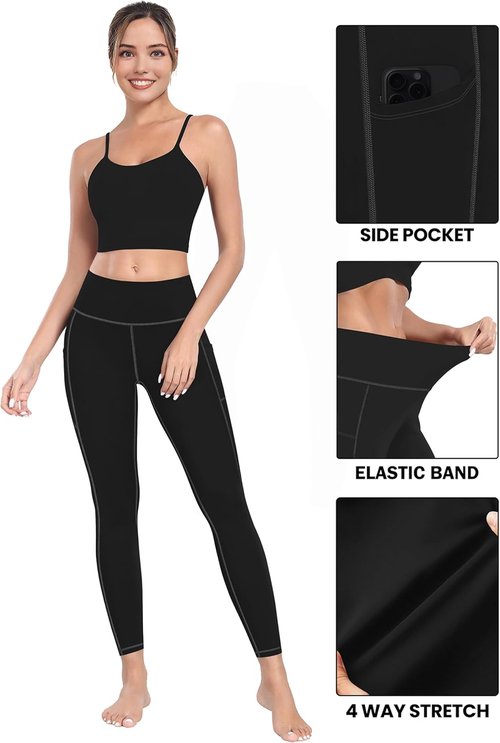 MIRITY High Waist Yoga Leggings - Buttery Soft Workout Pants with Pockets for Women | Single Pack
