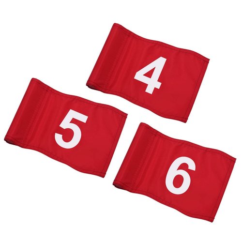 KINGTOP Numbered Golf Flag with Tube Inserted, All 8" L x 6", Putting Green Flags for Yard, 420D Nylon Mini Pin Flags, 1-9