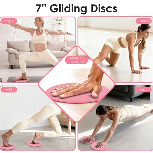16 PCS Pink Pilates Ring and Ball Set for Women with 15" Magic Circle, Home Pilates Equipment Kit with Adjustable 1LB Ankle Wrist Weight, Resistance Band, Gliding Discs, Pilates Essentials Accessories