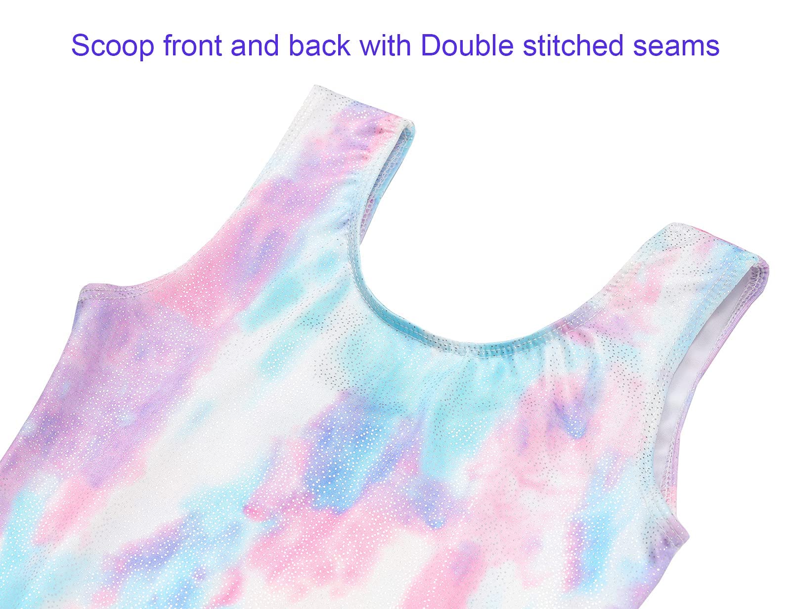 Domusgo Gymnastics Leotards for Girls 2t 3t Blue Purple Scrawl Sparkly One Piece Tumbling Outfits