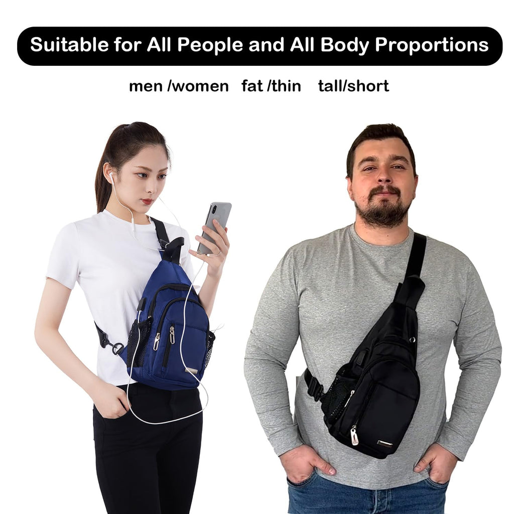 JENAGREEN Waterproof Sling Backpack Crossbody Sling Bag, Cross Bag Adjustable Travel Hiking Essentials Casual Daypack Multipurpose Chest Bag Purse for Women Men
