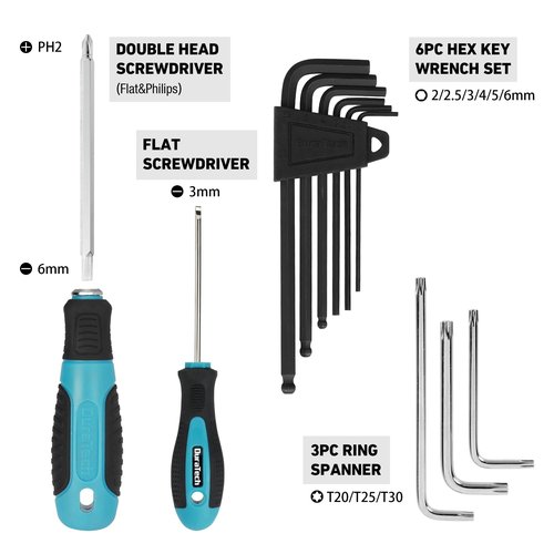DURATECH 40 Pieces Bike Repair Kit, Complete Bicycle Tool Kit with Storage Case, Bike Tools for Mountain & Road Bikes – Chain, Tire, Brake, and Pedal Maintenance Set, Great Gift for Men, Women