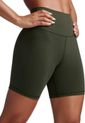CRZ YOGA Biker Shorts - High Waisted 6'' Athletic Shorts for Gym, Yoga & Running | Tummy Control