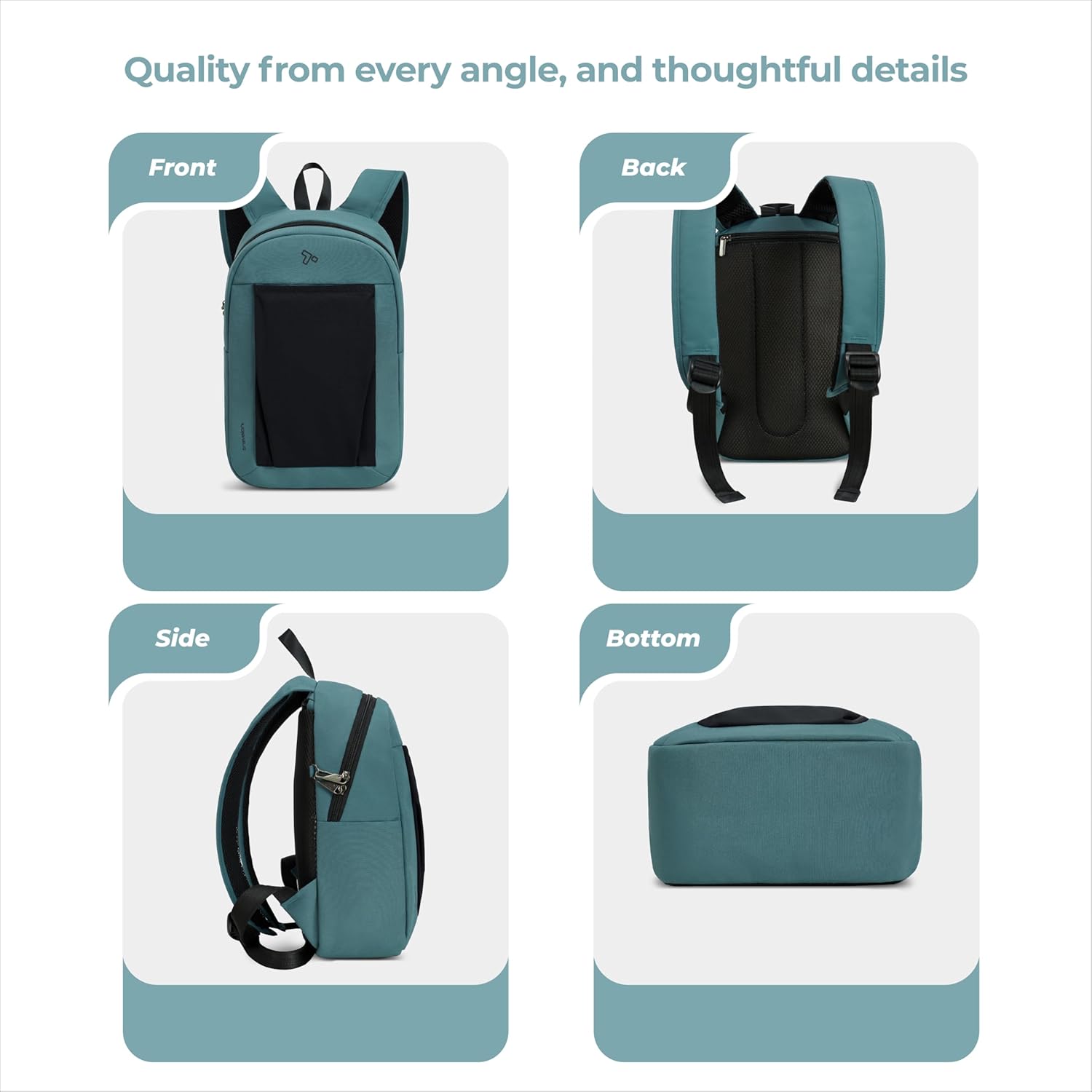 Travelon Anti-Theft Small Backpack - XL Water Bottle Pocket for Secure Travel Essentials