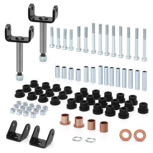 10L0L Golf Cart Deluxe Front and Rear End Repair Kit for Club Car DS 1992-Up Gas & Electric Models with Kingpins/Delta A Arm Bushings/Front & Rear Leaf Spring Bushings and Bolts/Clevis
