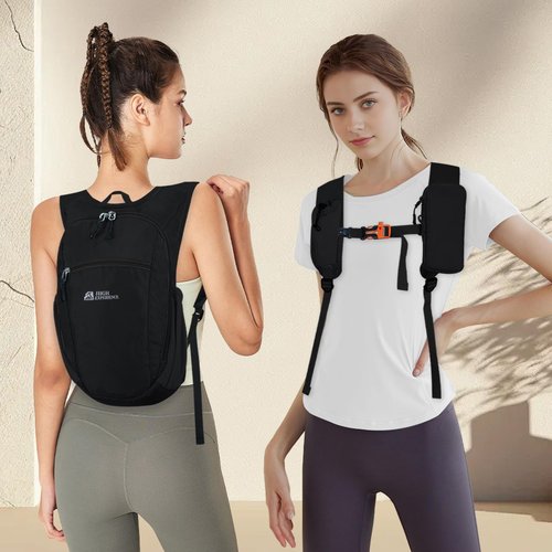HIGH EXPERIENCE Hiking Backpack 10L/15L Small Daypack Lightweight Packable Travel Foldable Water Resistan for Women Men (Black, 15L)