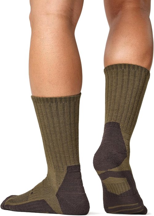CQR Wool Hiking Socks - 3 Pack Mid Calf Crew | Moisture-Wicking & Breathable Tactical Cushion Socks