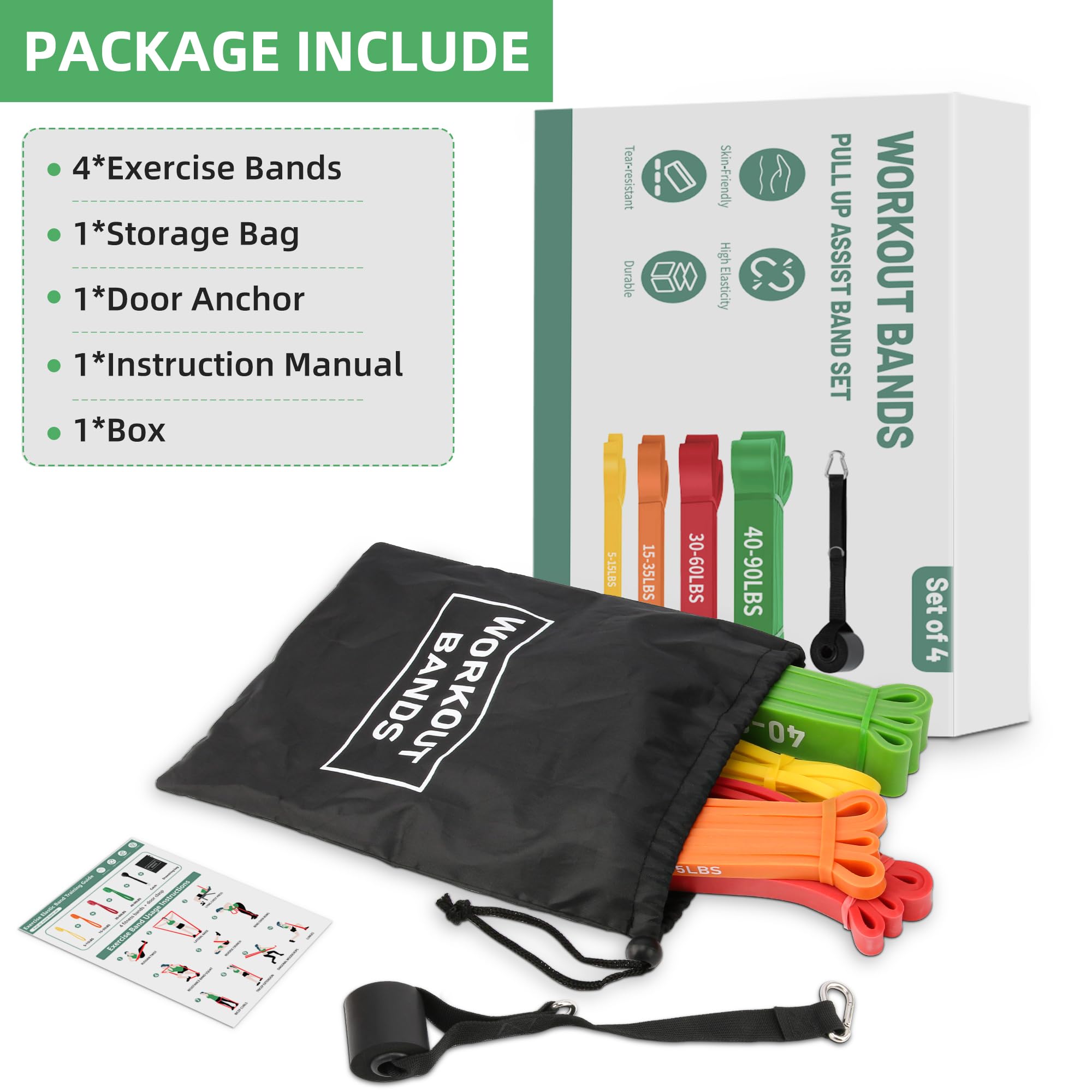 Resistance Bands,Exercise Bands,Workout Bands,Resistance Bands Set for Legs,Pull Up Bands,Stretch Bands for Exercise,Muscle Training, Physical Therapy, Shape Body, Men Women