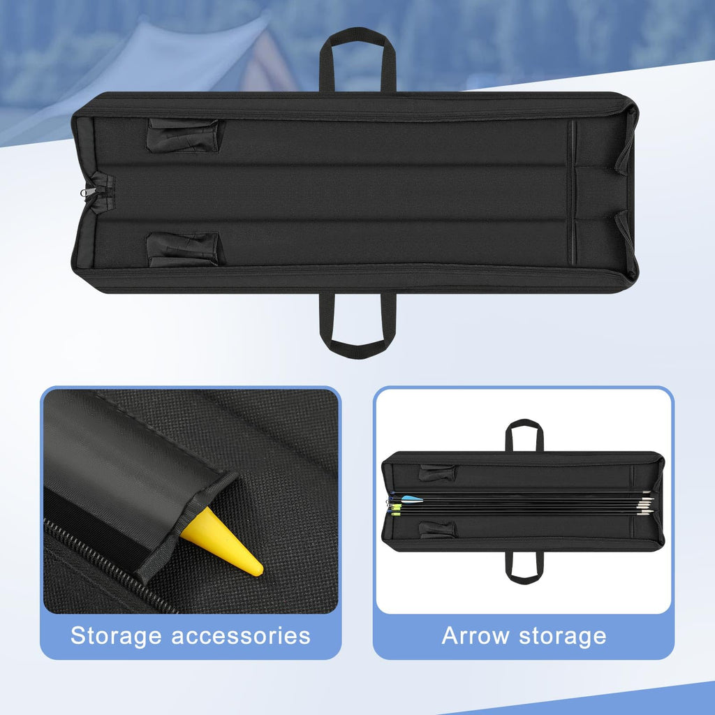 Sunnymove Arrow Case Archery 33'' Portable Soft Bow Case Compact Black Arrow Storage Quiver Oxford Cloth Box for Outdoor Hunting Target Shooting Bag Shooting Practice
