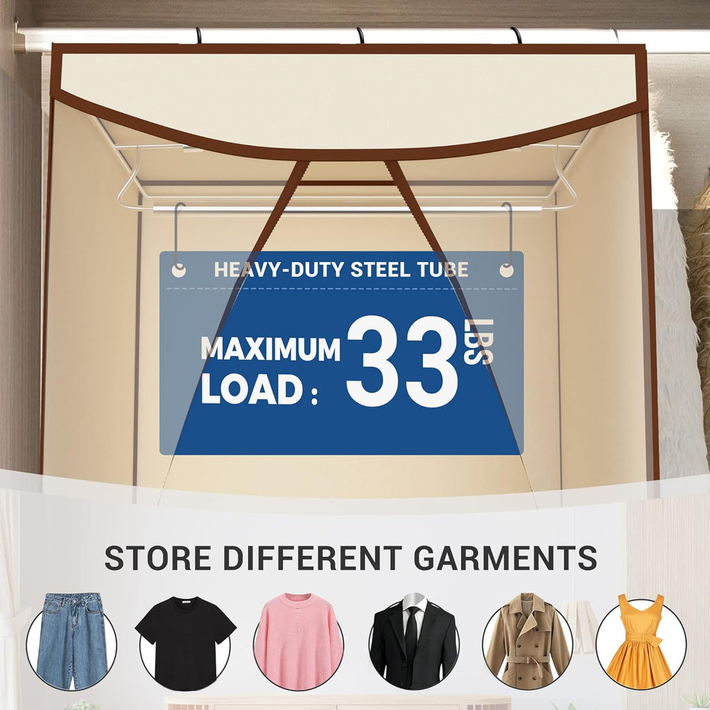 Storage Maniac Hanging Garment Bag - 2-Pack Long Dress & Suit Covers with Clear Window | Beige