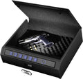 Biometric Gun Safe - Quick Access Fingerprint Pistol Safe for 2 Handguns | Silent Mode, LED Light & Steel Cable