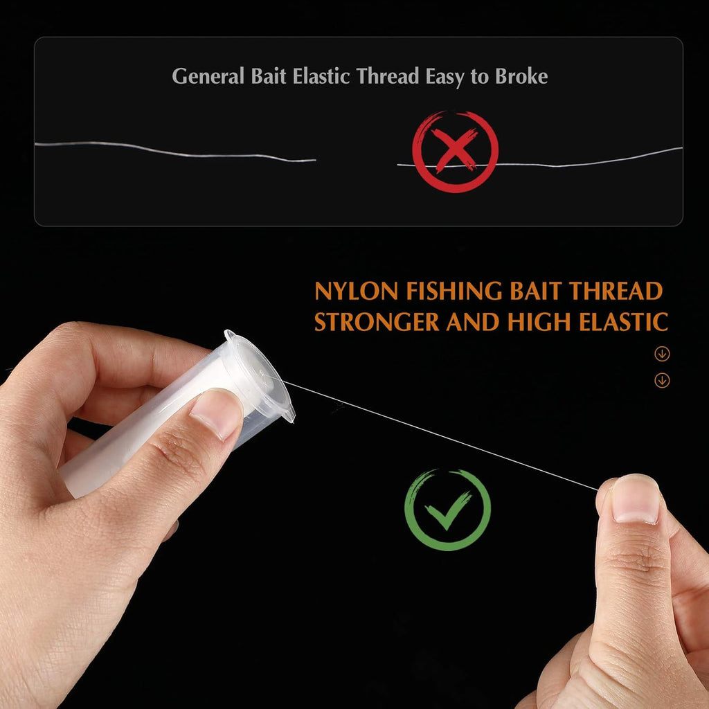 Skylety Fishing Line - Invisible Nylon Elastic Bait Thread, 0.2mm, 656 Feet, Clear Storage Case