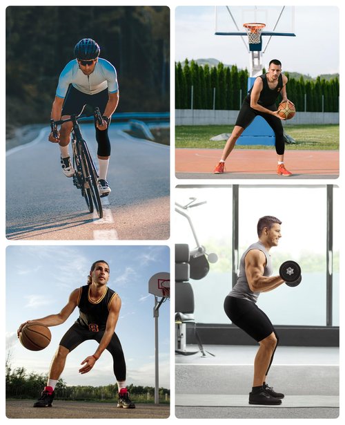 Niksa 1/2 Pack Men's Compression Pants, 3/4 One Leg Compression Tights Men Basketball Leg Sleeve Athletic Base Layer Leggings
