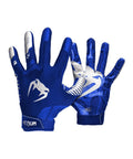 Venum Elite Football Gloves - Royal Blue/Silver, Youth Large (Kids) - True Sticky Grip