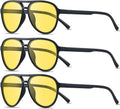 ANDWOOD Retro Polarized Aviator Sunglasses - Classic 70s Vintage Style for Men & Women | Trendy Square Design
