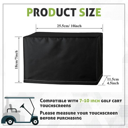 Copkim Golf Cart Waterproof Touchscreen Cover with Drawstring 10 x 4.5 x 7 Inch Oxford Fabric Black Waterproof Protection Golf Cart Accessories Protects Screen Device from Adverse Weather Damage