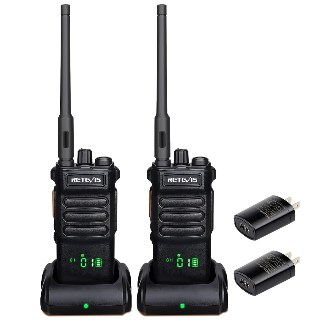 Retevis RT86 Emergency Two Way Radios Long Range, Professional 2 Way Radios, 2600mAh Rechargeable, USB, Flashlight, Shatterproof Display, Durable Walkie Talkies for Snowstorm Off-Roading Farm(2 Pack)
