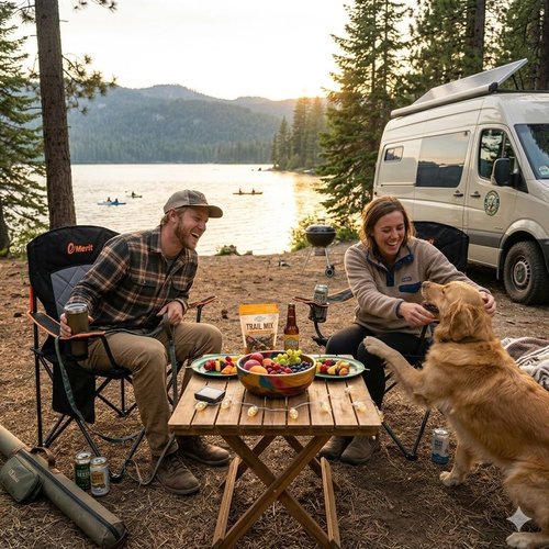 EMERIT Oversized Padded Camping Chair - 350LB Heavy Duty Quad Fold with Lumbar Support & Cup Holder