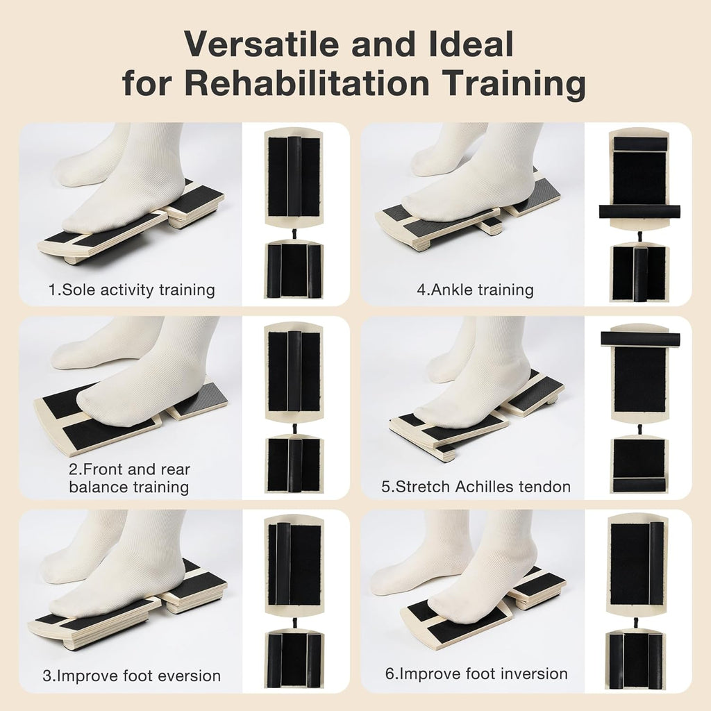 Skiennix Ankle Balance Board - Bamboo Foot Strengthener for Physical Therapy & Posture Correction
