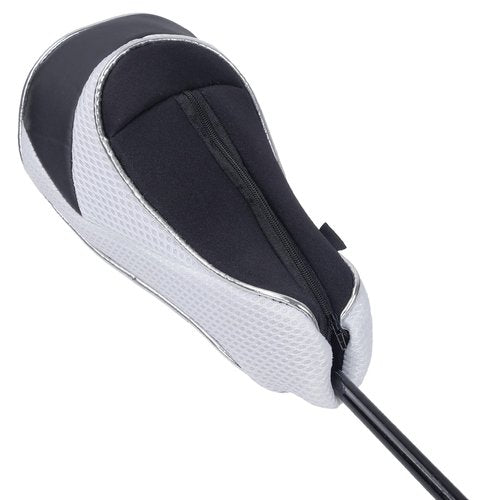 Andux Golf 460cc Driver Fairway Wood Head Covers with Zipper Closure Set of 3 (Black/White)
