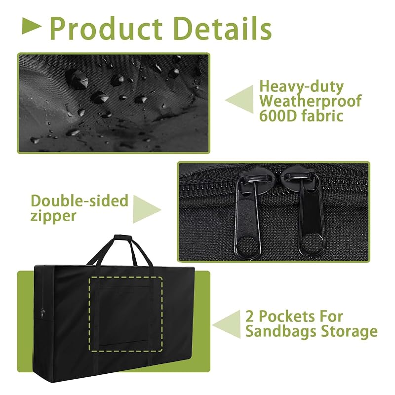 3' x 2' Tailgate Size Weatherproof Cornhole Carrying Case, 600D with PVC Liner