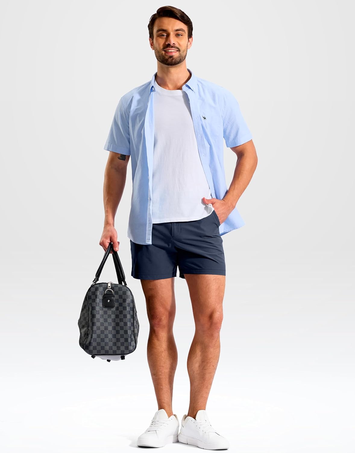 Obla Men's Golf Shorts - Lightweight Stretch Casual Flat Front Dress Shorts | 5"/7"/9" Classic Fit with 4 Pockets