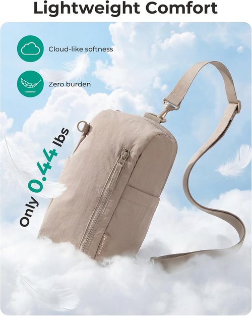 BAGSMART Small Sling Bag - Versatile Crossbody Mini Backpack Purse for Daily Travel | 9L Capacity, 6 Pockets