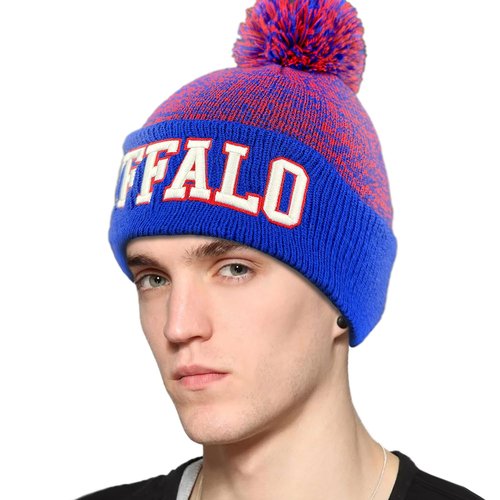 YANGUMGUAN Buffalo Football Beanie Hat for Men and Women Super Soft Knit Pom Skullcap Winter Toque Cap