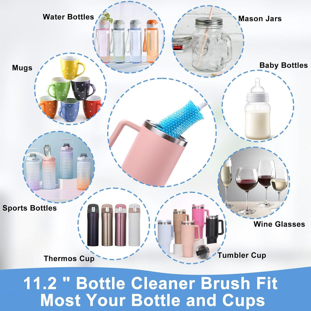 XANGNIER Water Bottle Cleaner Brush Set - 5 Pcs for Hydrojug & Tumbler Accessories | Multi-Size Brushes