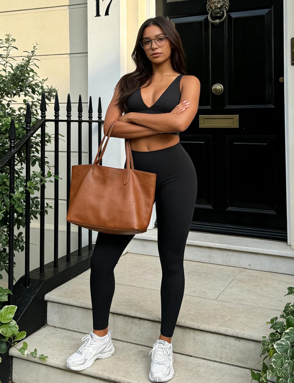 YEOREO High Waisted Workout Leggings - Hidden Scrunch Tummy Control | Agathia Gym & Yoga Pants