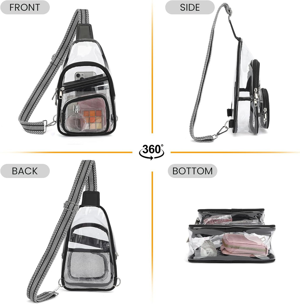 Sisipoet Clear Stadium Bag - Versatile Crossbody Concert Fanny Pack for Men & Women | Transparent Design